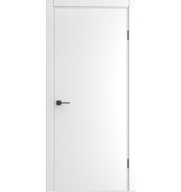 Дверь межкомнатная Порта-50 4AF Полипропилен, Alaska в комплекте с врезанной черной магнитной защелкой, глухая, кромка алюминиевая в цвет полотна, каркасно-щитовая