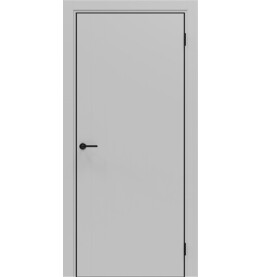 Дверь межкомнатная Порта-50 B Полипропилен, Nardo Grey в комплекте с врезанной черной магнитной защелкой, глухая, каркасно-щитовая