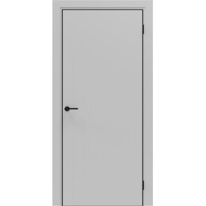 Дверь межкомнатная Порта-50 B Полипропилен, Nardo Grey в комплекте с врезанной черной магнитной защелкой, глухая, каркасно-щитовая