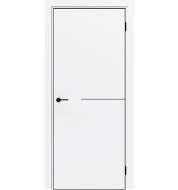 Дверь межкомнатная Порта-50.1 B Полипропилен, Alaska в комплекте с врезанной черной магнитной защелкой, глухая, каркасно-щитовая