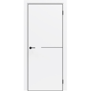 Дверь межкомнатная Порта-50.1 B Полипропилен, Alaska в комплекте с врезанной черной магнитной защелкой, глухая, каркасно-щитовая