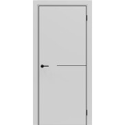 Дверь межкомнатная Порта-50.1 B Полипропилен, Nardo Grey в комплекте с врезанной черной магнитной защелкой, глухая, каркасно-щитовая