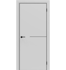 Дверь межкомнатная Порта-50.1 B Полипропилен, Nardo Grey в комплекте с врезанной черной магнитной защелкой, глухая, каркасно-щитовая