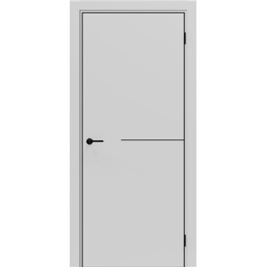 Дверь межкомнатная Порта-50.1 B Полипропилен, Nardo Grey в комплекте с врезанной черной магнитной защелкой, глухая, каркасно-щитовая