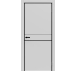 Дверь межкомнатная Порта-52 4AB Полипропилен Nardo Grey, глухая, кромка алюминиевая черная, каркасно-щитовая