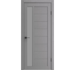 Дверь межкомнатная Порта-27 Полипропилен Graphite Wood, остекленная, grey fog, царговая
