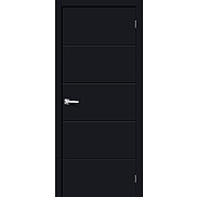 Дверь межкомнатная Граффити-2 Винил Total Black, глухая, кромка abs, каркасно-щитовая