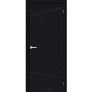 Дверь межкомнатная Граффити-5 Винил Total Black, глухая, кромка abs, каркасно-щитовая