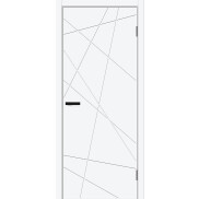 Дверь межкомнатная Граффити-5.Д Винил White Pro, глухая, кромка abs, каркасно-щитовая