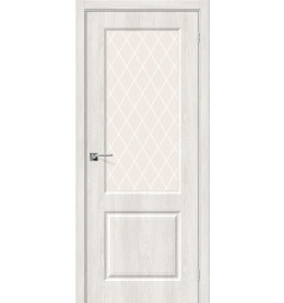 Дверь межкомнатная Скинни-13 Винил, Casablanca, остекленная, white сrystal, скиновая