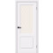 Дверь межкомнатная Скинни-13 Винил, White Pro, остекленная, white сrystal, скиновая