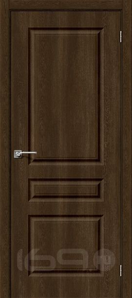 Дверь межкомнатная Скинни-14 Винил Dark Barnwood, без декора, глухая, без стекла, скиновая