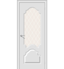 Дверь межкомнатная Скинни-33 Винил, Fresco, остекленная, white сrystal, скиновая