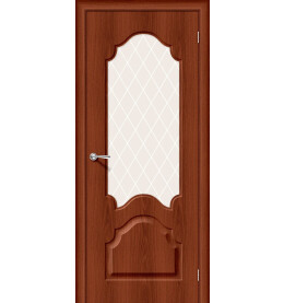 Дверь межкомнатная Скинни-33 Винил, Italiano Vero, остекленная, white сrystal, скиновая