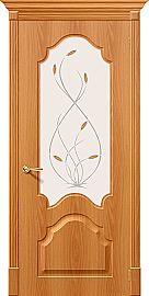 Дверь межкомнатная из ПВХ "Скинни-33" П-32 (МиланОрех) остекление художественное