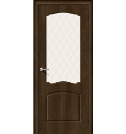 Дверь межкомнатная Альфа-2 Винил, Dark Barnwood, остекленная, white сrystal, каркасно-щитовая