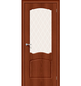 Дверь межкомнатная Альфа-2 Винил, Italiano Vero, остекленная, white сrystal, каркасно-щитовая