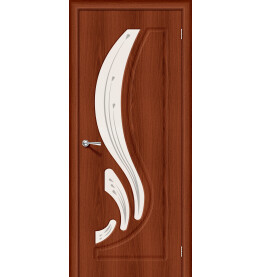 Дверь межкомнатная Лотос-2 Винил, Italiano Vero, остекленная, art glass, каркасно-щитовая