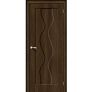 Дверь межкомнатная Вираж-1 Винил Dark Barnwood, глухая, кромка abs, филенчатая
