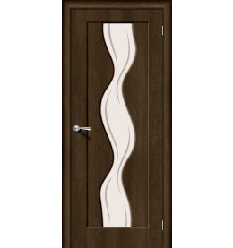 Дверь межкомнатная Вираж-2 Винил, Dark Barnwood, остекленная, art glass, кромка ABS, филенчатая