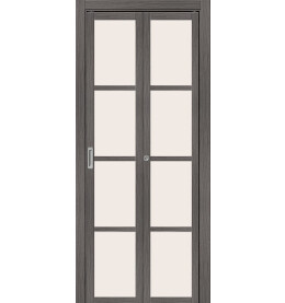 Дверь межкомнатная Твигги-11.3 складная Экошпон, Grey Melinga, остекленная, magic fog, царговая