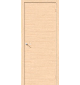 Дверь межкомнатная Соло 0.H Шпонированные, Беленый дуб, глухая, филенчатая