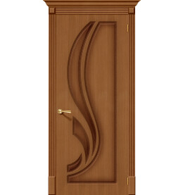 Дверь межкомнатная Лилия Шпонированные, Ф-11 (Орех), глухая, каркасно-щитовая