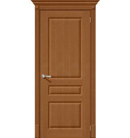 Дверь межкомнатная Статус-14 Шпонированные, Ф-11 (Орех), глухая, скиновая