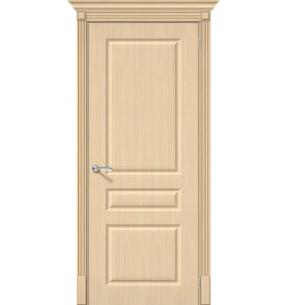 Дверь межкомнатная Статус-14 Шпонированные, Ф-22 (БелДуб), глухая, филенчатая