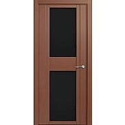 Дверь межкомнатная шпонированная "H-II" Дуб палисандр стекло Лакобель чёрный
