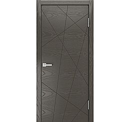 Дверь межкомнатная шпонированная "V-VIII" Гриджио вставка ПВХ Эмаль
