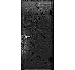 Дверь межкомнатная шпонированная "V-VIII" Неро вставка ПВХ Эмаль