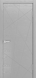 Дверь межкомнатная шпонированная "V-VIII" Светло-серый вставка ПВХ Эмаль
