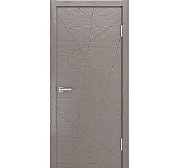 Дверь межкомнатная шпонированная "V-VIII" Тёмно-серый вставка ПВХ Эмаль