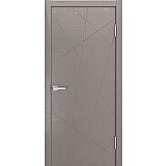 Дверь межкомнатная шпонированная "V-VIII" Тёмно-серый вставка ПВХ Эмаль