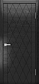 Дверь межкомнатная шпонированная "V-X" Неро вставка ПВХ Эмаль