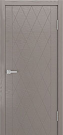 Дверь межкомнатная шпонированная "V-X" Тёмно-серый вставка ПВХ Эмаль