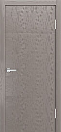 Дверь межкомнатная шпонированная "V-XI" Тёмно-серый вставка ПВХ Эмаль