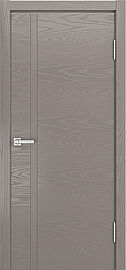 Дверь межкомнатная шпонированная "V-XII" Тёмно-серый вставка ПВХ Эмаль