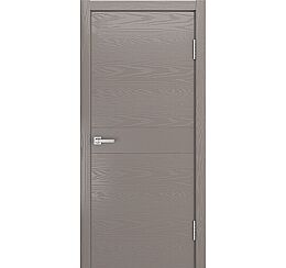 Дверь межкомнатная шпонированная "V-XIV" Тёмно-серый вставка ПВХ Эмаль