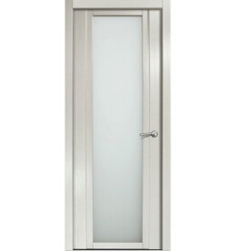 Дверь межкомнатная H-IV Шпонированные, Бьянко, остекленная, сатинат белый, царговая