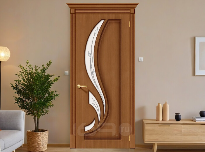 Дверь Ш Лилия Ф-11 (Орех) ПО СТ-Полимер 200*60 Пр.