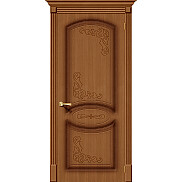 Дверь межкомнатная Азалия Шпонированные, Ф-11 (Орех), глухая, каркасно-щитовая