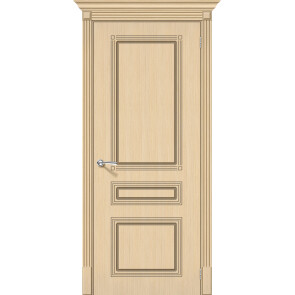 Дверь межкомнатная Стиль Шпонированные Беленый дуб, глухая, каркасно-щитовая