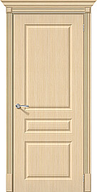 Дверь межкомнатная Статус-14 Шпонированные, Беленый дуб, глухая, филенчатая