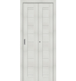 Дверь межкомнатная Браво-21 складная Экошпон, Bianco melinga, глухая, царговая