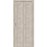 Дверь межкомнатная Браво-21 складная Экошпон, Cappuccino Melinga, глухая, царговая