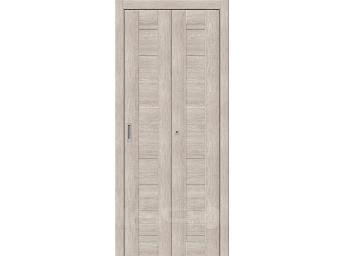 Дверь межкомнатная Браво-21 складная Экошпон, Cappuccino Melinga, глухая, царговая