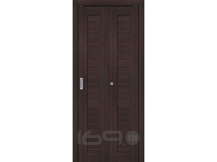 Дверь межкомнатная Браво-21 складная Экошпон, Wenge Melinga, глухая, царговая