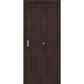 Дверь межкомнатная Браво-21 складная Экошпон, Wenge Melinga, глухая, царговая